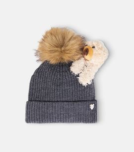Monnalisa Monnalisa Feather-trimmed wool beanie