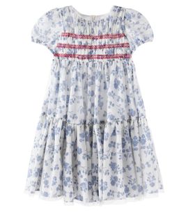 Monnalisa Monnalisa Floral embroidered mesh dress