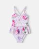 Monnalisa Monnalisa Floral gingham ruffled swimsuit - 1
