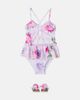 Monnalisa Monnalisa Floral gingham ruffled swimsuit - 2