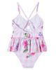 Monnalisa Monnalisa Floral gingham ruffled swimsuit - 4