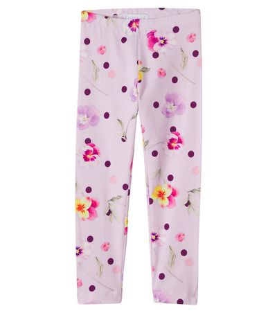 Monnalisa Monnalisa Floral polka-dot cotton-blend leggings