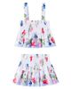 Monnalisa Monnalisa Floral ruffled cotton top and skirt set - 4