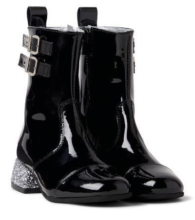 Monnalisa Monnalisa Glitter patent leather boots