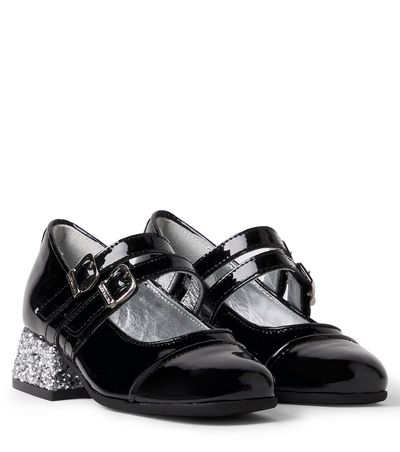 Monnalisa Monnalisa Glitter patent leather Mary Jane flats