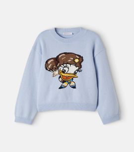 Monnalisa Monnalisa Intarsia cotton and wool sweater