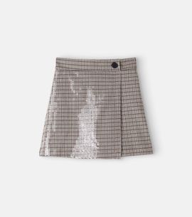 Monnalisa Monnalisa Sequined houndstooth skort