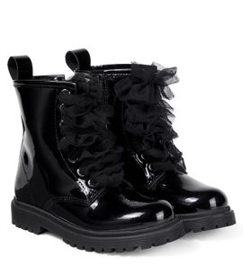 Monnalisa Monnalisa Shearling-lined patent leather boots