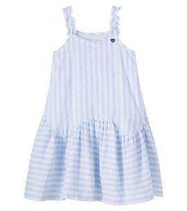 Monnalisa Monnalisa Striped linen-blend dress