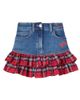 Monnalisa Monnalisa Tartan cotton-blend denim skirt - 1