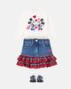 Monnalisa Monnalisa Tartan cotton-blend denim skirt - 2