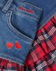 Monnalisa Monnalisa Tartan cotton-blend denim skirt - 3