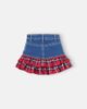 Monnalisa Monnalisa Tartan cotton-blend denim skirt - 4
