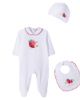 Monnalisa Monnalisa x Disney® baby cotton playsuit, hat, and bib set - 1