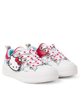 Monnalisa Monnalisa x Hello Kitty leather-trimmed sneakers