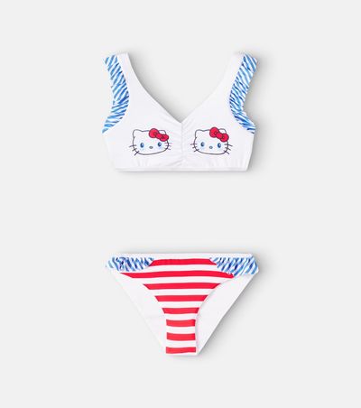 Monnalisa Monnalisa x Hello Kitty striped bikini