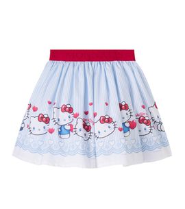 Monnalisa Monnalisa x Hello Kitty striped cotton skirt