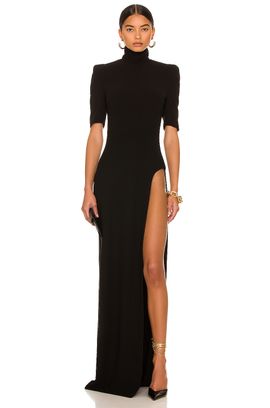 slim fit dress slacks Halter Gathered Cutout Dress