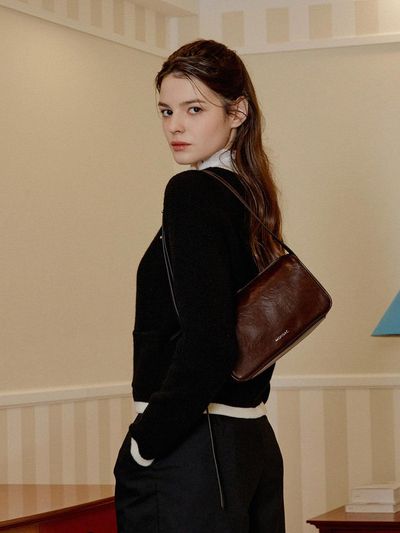 MONSAC Claire Shoulder & Cross Medium Bag_Dark Brown