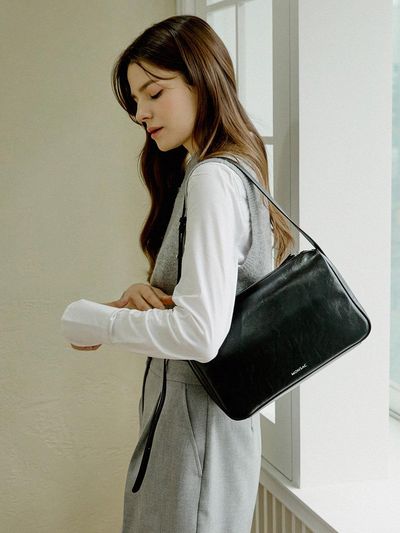 MONSAC Claire Shoulder And Cross Large Bag_Black