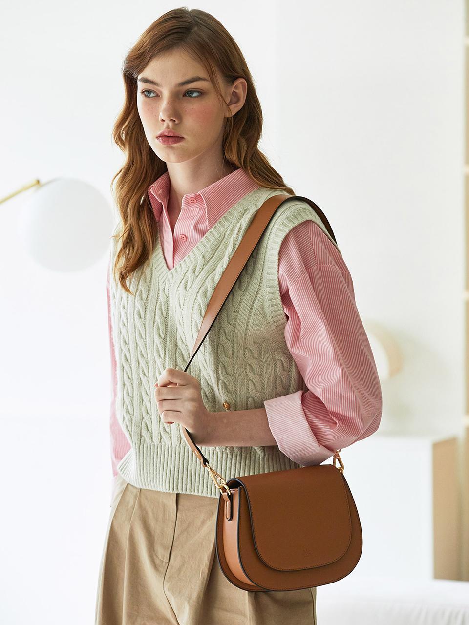 MONSAC Ready Wide Strap + Cross Bag_Tan