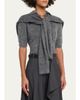 Monse Cropped Polo Knit Sweater with Scarf - 4