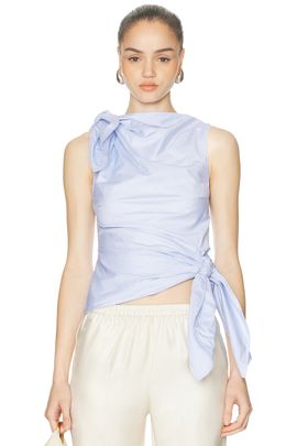 Monse Monse Bow Drape Shirting Top