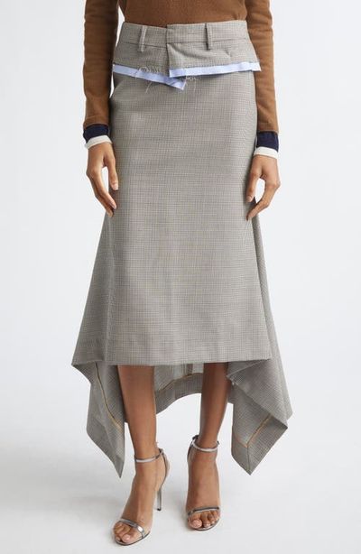 MONSE MONSE Check Deconstructed Waistband Skirt