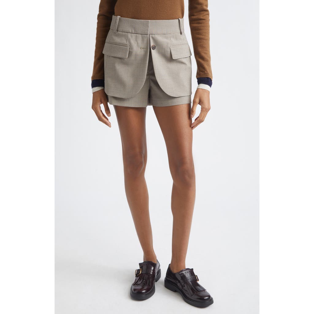 MONSE MONSE Check Jacket Hem Shorts