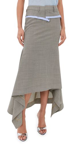 Monse Monse Checker Suiting Skirt Brown Multi