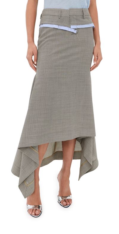 Monse Monse Checker Suiting Skirt Brown Multi