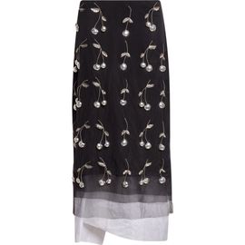 MONSE MONSE Cherry Embellished Layered Tulle Skirt