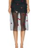 Monse Monse Cherry Embroidery Sheer Skirt - 1