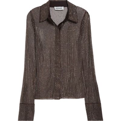 MONSE MONSE Crystal Embellished Button-Up Shirt