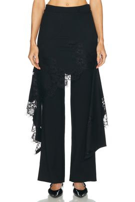 Monse Monse Deconstructed Tailored Lace Hem Skirt Trouser