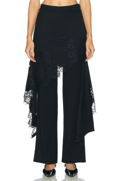 Monse Monse Deconstructed Tailored Lace Hem Skirt Trouser