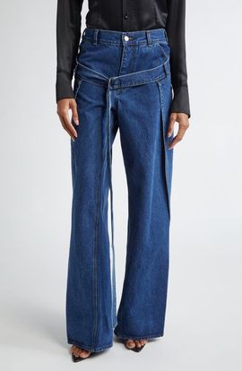 MONSE MONSE Deconstructed Wide Leg Wrap Jeans