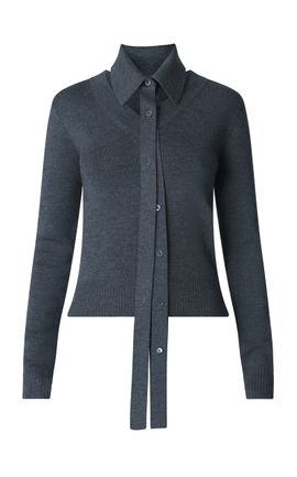MONSE MONSE Detachable Collar Merino Wool Shirt