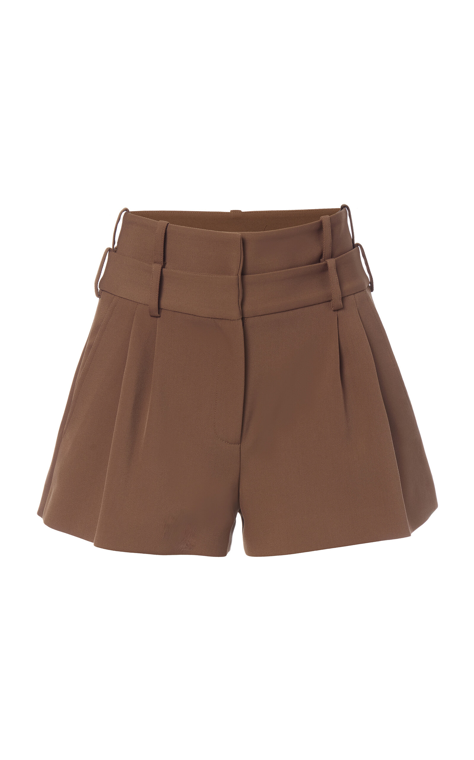 MONSE MONSE Double Waistband Crepe Mini Shorts