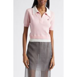 MONSE MONSE Doubled Crop Merino Wool Polo Sweater