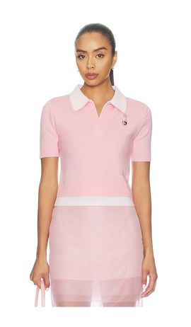 Monse Monse Doubled Half Front Placket Knit Tee