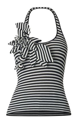 MONSE MONSE FloralApplique Halter Top