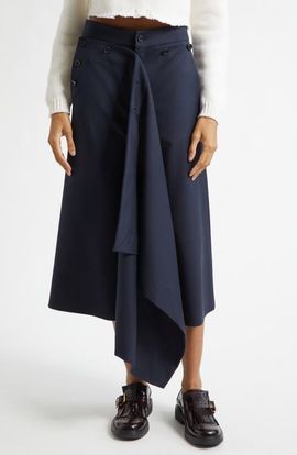 MONSE MONSE Front Cascade Stretch Wool Crop Sailor Pants