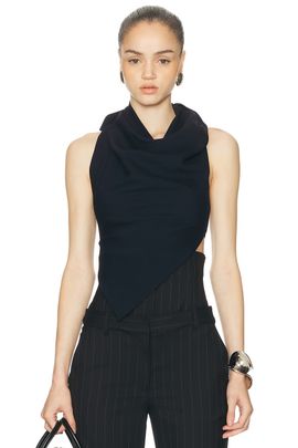 Monse Monse Halter Leather Back Strap Top