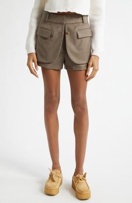 MONSE MONSE Jacket Hem Wool Shorts