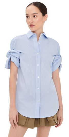 Monse Monse Knotted Sleeve Shirt Sky Blue