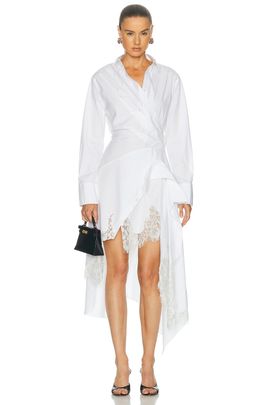 Monse Monse Laced Cascade Shirt Dress