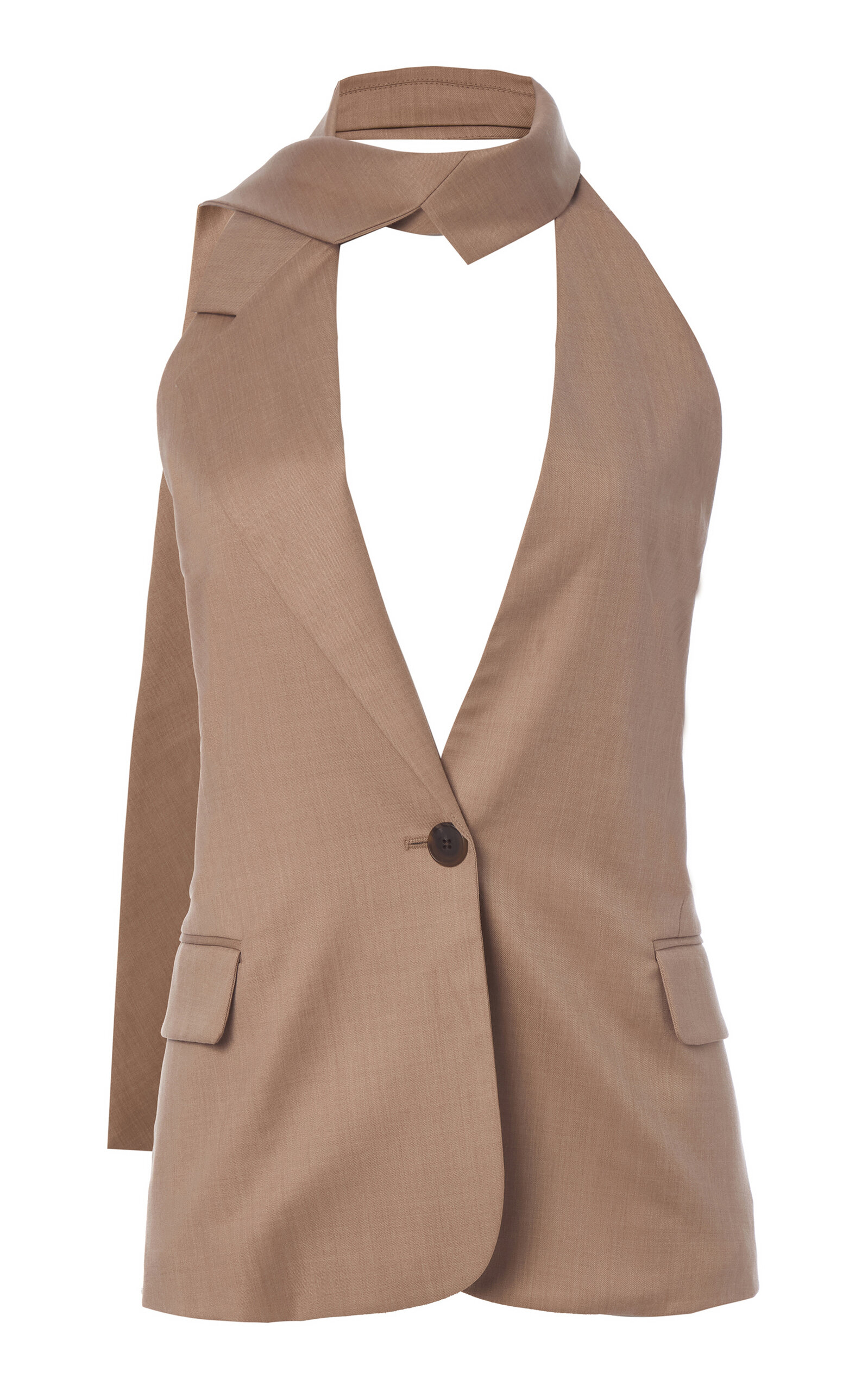 MONSE MONSE Lapel Tie Wool Vest