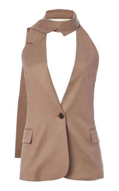 MONSE MONSE Lapel Tie Wool Vest