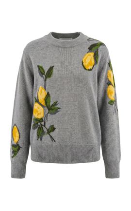 MONSE MONSE Lemon IntarsiaKnit Merino Wool Sweater